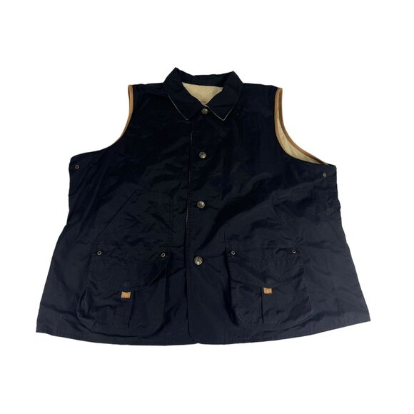 Lauren Ralph Lauren Men's Vest Top Coat Black Sleeveless Button Cotton Jacket 3X